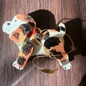 vintage Kurt Adler Wood Dog Ornament 1987